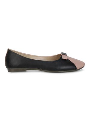 black faux leather slip on ballerina - 18247866 - Standard Image - 3