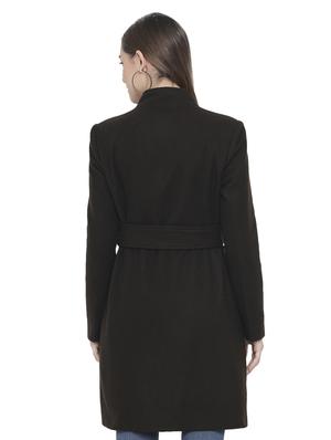 mandarin neck solid trench/overcoat coat - 18248000 - Standard Image - 3