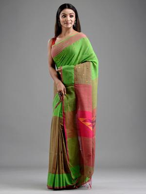 self design handloom saree with blouse - 18248016 - Standard Image - 2