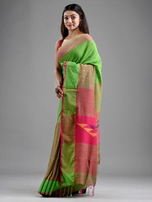 self design handloom saree with blouse - 18248016 - Standard Image - 3