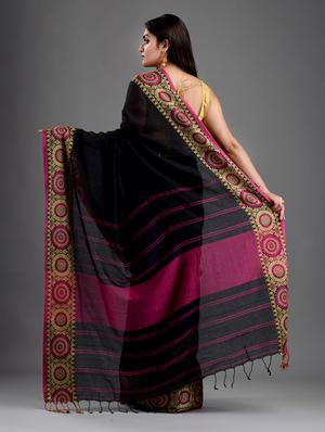 self design handloom saree with blouse - 18248025 - Standard Image - 4