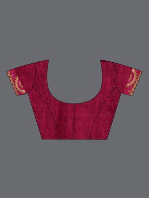 self design handloom saree with blouse - 18248025 - Standard Image - 5