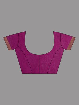 magenta handloom saree with blouse - 18248052 - Standard Image - 3