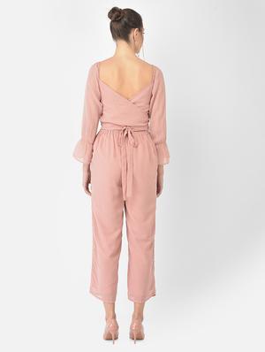 square neck laced full leg jumpsuit - 18248247 - Standard Image - 4