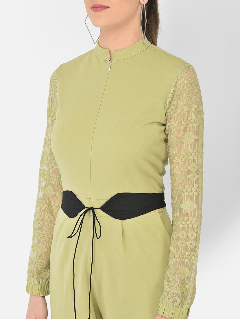 mandarin neck belted full leg jumpsuit - 18248250 - Zoom Image - 5