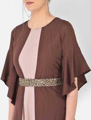 brown solid a-line ethnic dress - 18248496 - Standard Image - 6