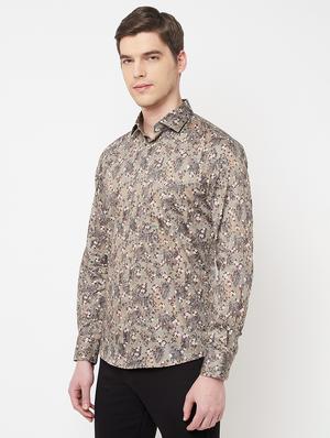 grey printed casual shirt - 18248685 - Standard Image - 3