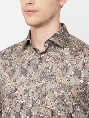 grey printed casual shirt - 18248685 - Standard Image - 7