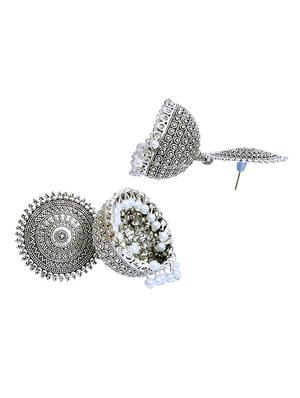 silver plated jhumka earring - 18248710 - Standard Image - 4