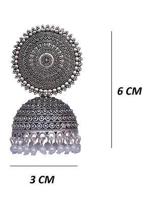 silver plated jhumka earring - 18248710 - Standard Image - 5