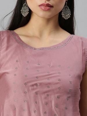 purple chiffon aline kurta - 18249224 - Standard Image - 4