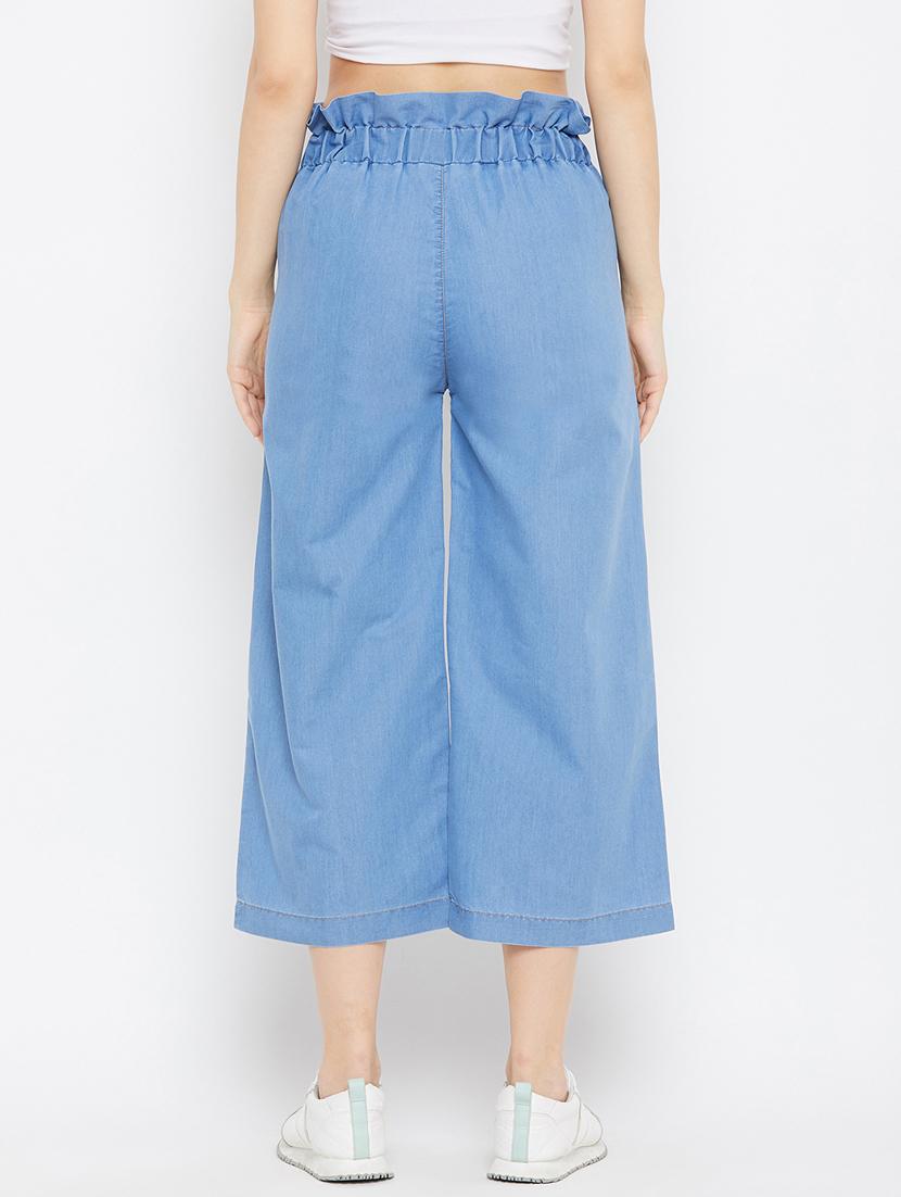 blue denim flat front trouser - 18249498 - Zoom Image - 4