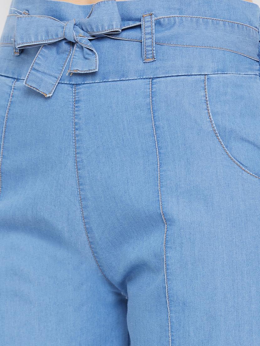 blue denim flat front trouser - 18249498 - Zoom Image - 6