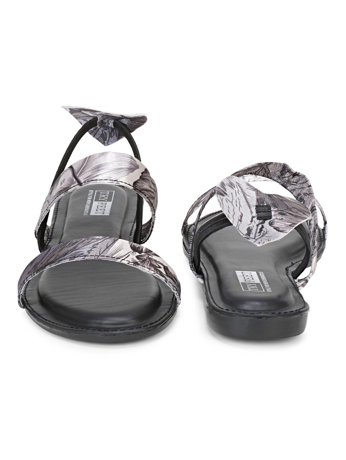 black faux leather back strap sandals - 18249824 - Zoom Image - 4