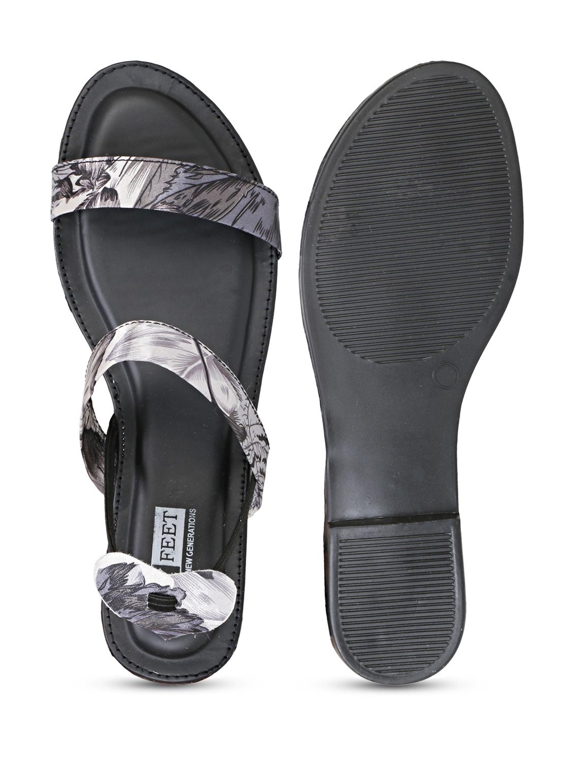 black faux leather back strap sandals - 18249824 - Zoom Image - 5