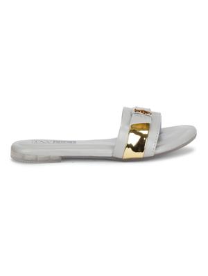 grey synthetic slip on sandals - 18249905 - Standard Image - 3