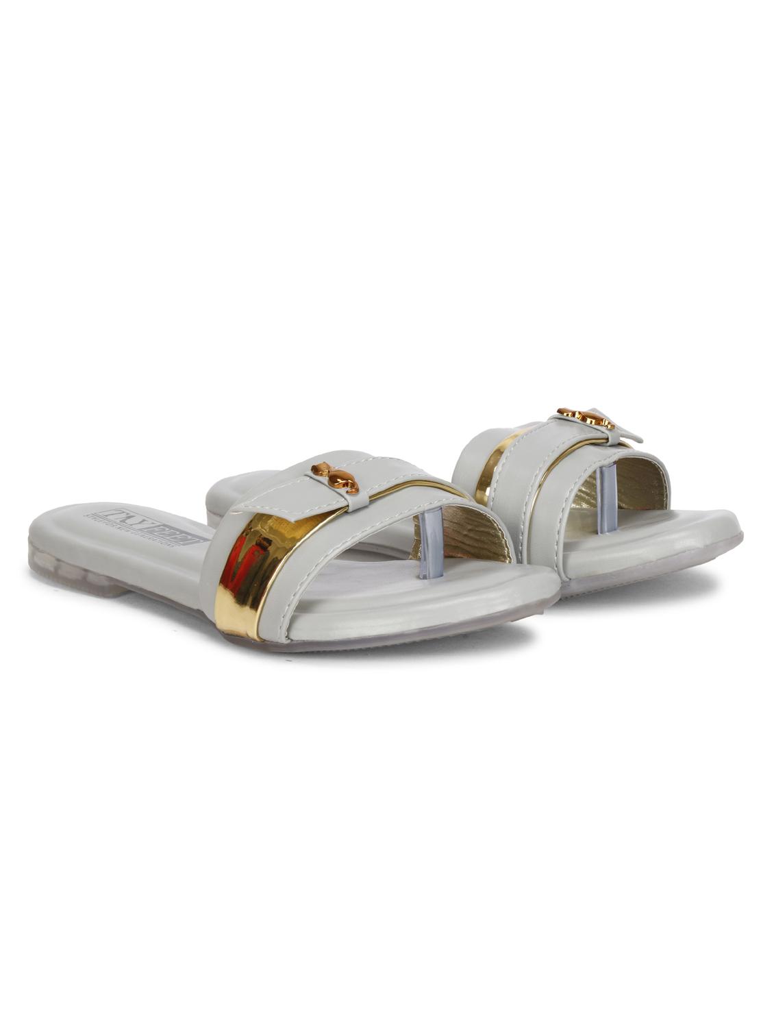 grey synthetic slip on sandals - 18249905 - Zoom Image - 2