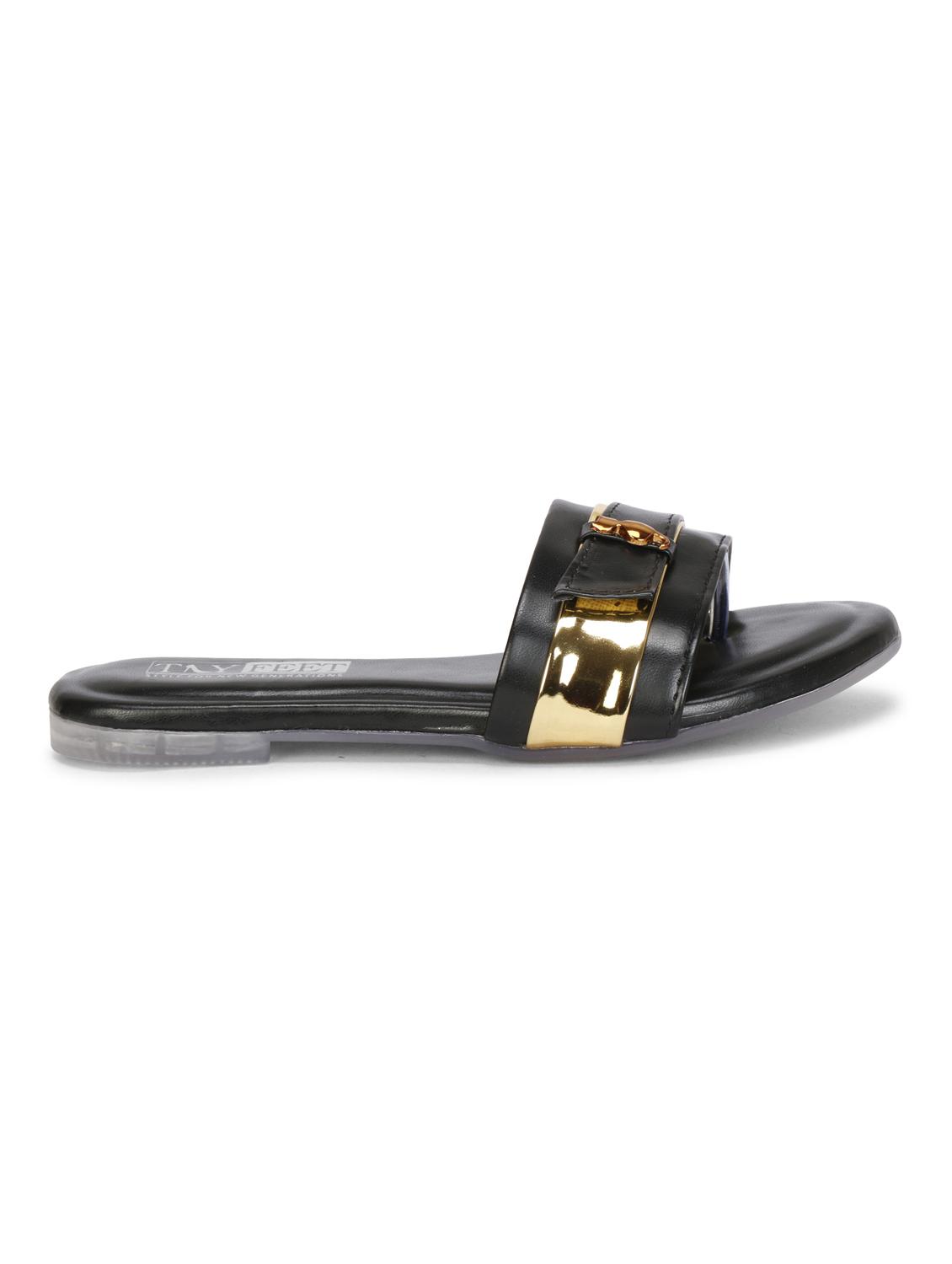 black synthetic slip on sandals - 18249906 - Zoom Image - 3