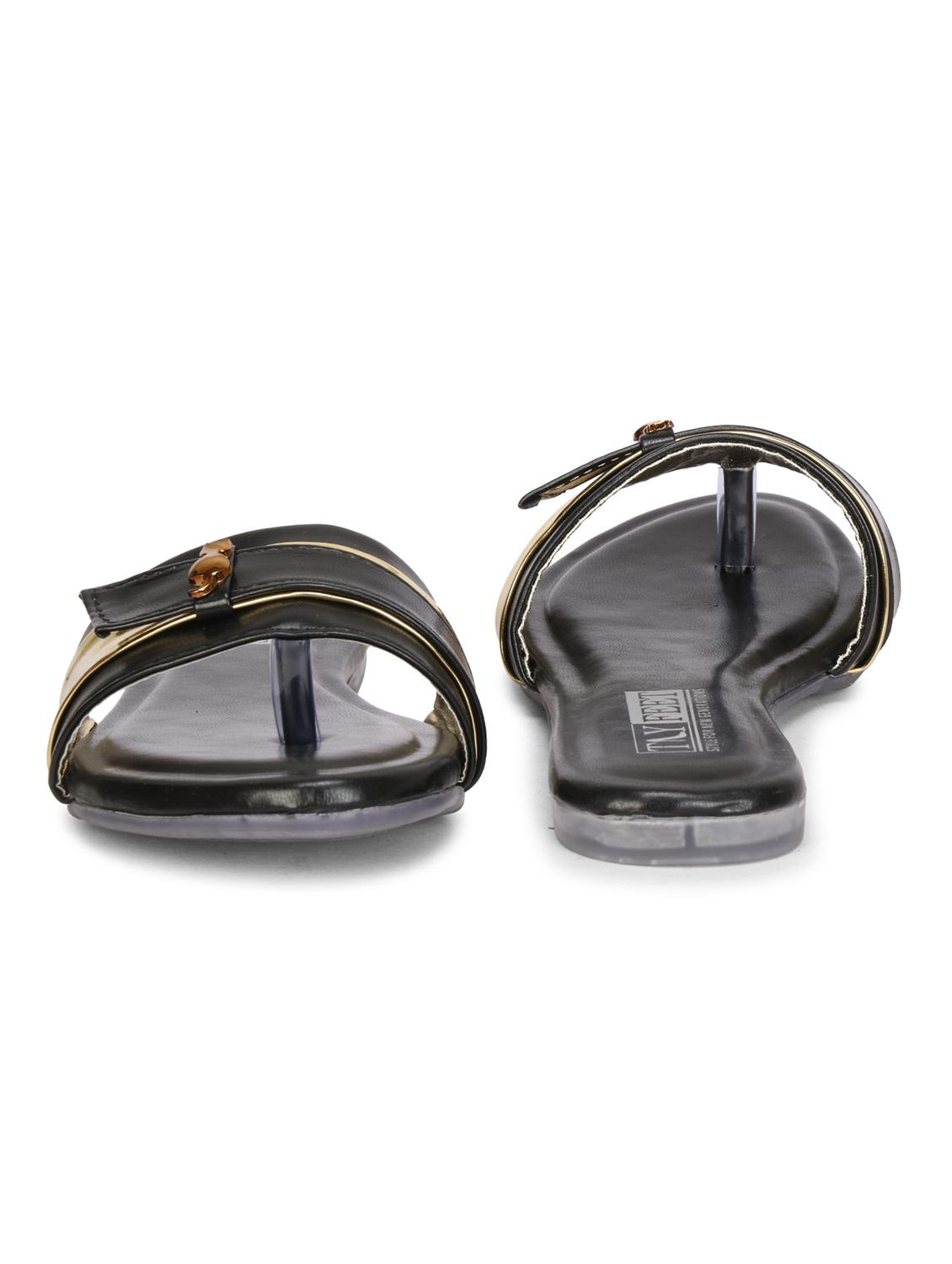 black synthetic slip on sandals - 18249906 - Zoom Image - 4