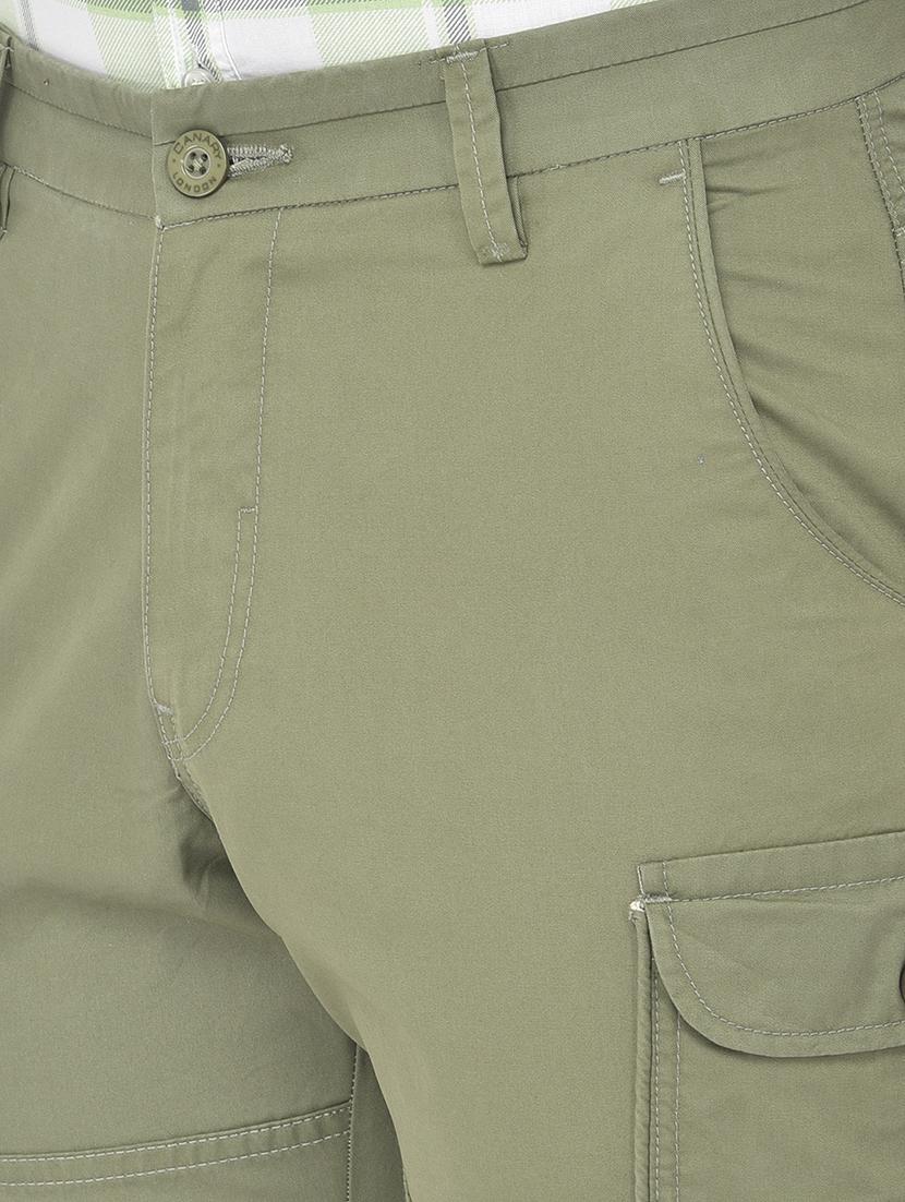 green solid cargos casual trouser - 18250572 - Zoom Image - 6