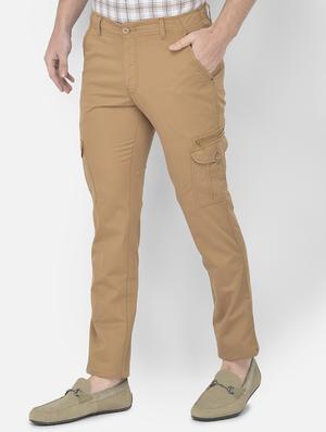 orange solid cargos casual trouser - 18250573 - Standard Image - 2