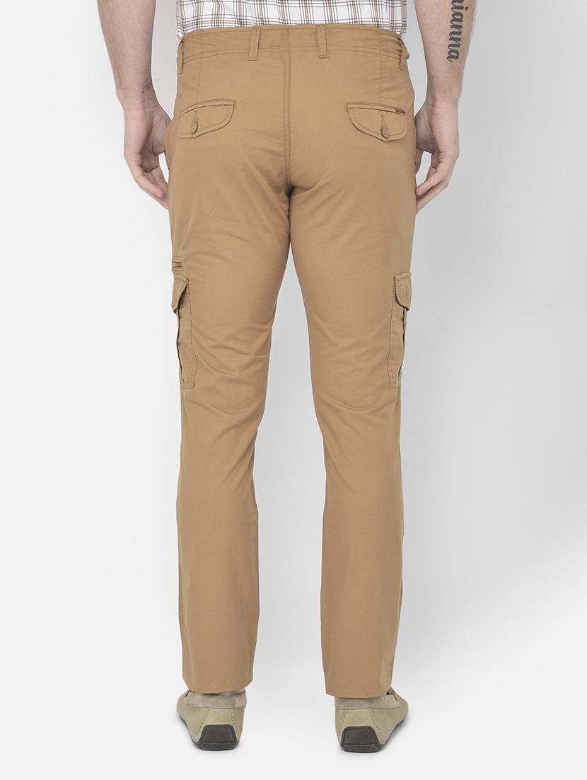 orange solid cargos casual trouser - 18250573 - Zoom Image - 4