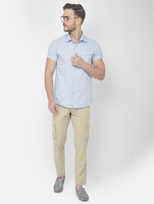 beige solid cargos casual trouser - 18250585 - Standard Image - 5