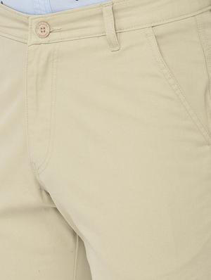 beige solid cargos casual trouser - 18250585 - Standard Image - 6