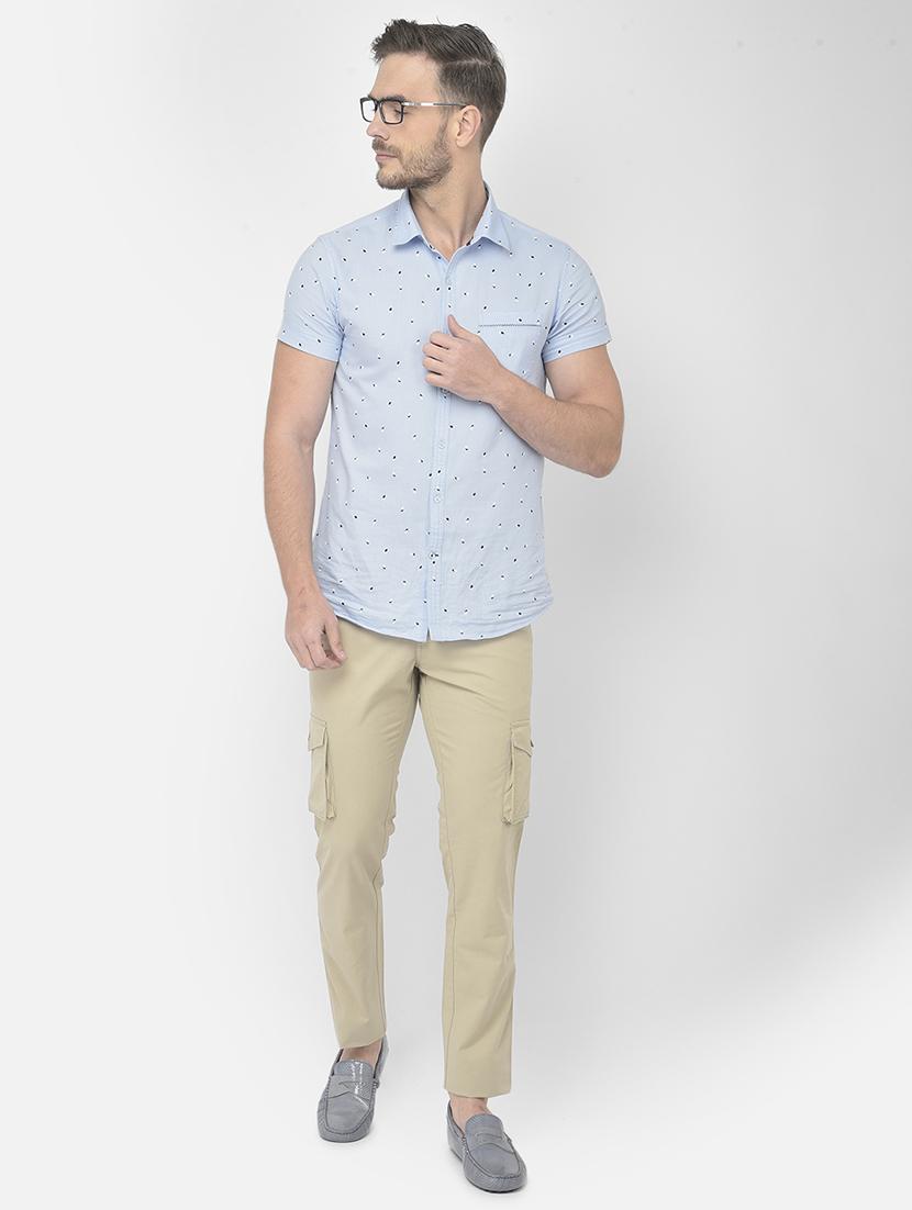 beige solid cargos casual trouser - 18250585 - Zoom Image - 5