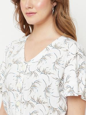tie front printed a-line dress - 18250826 - Standard Image - 6