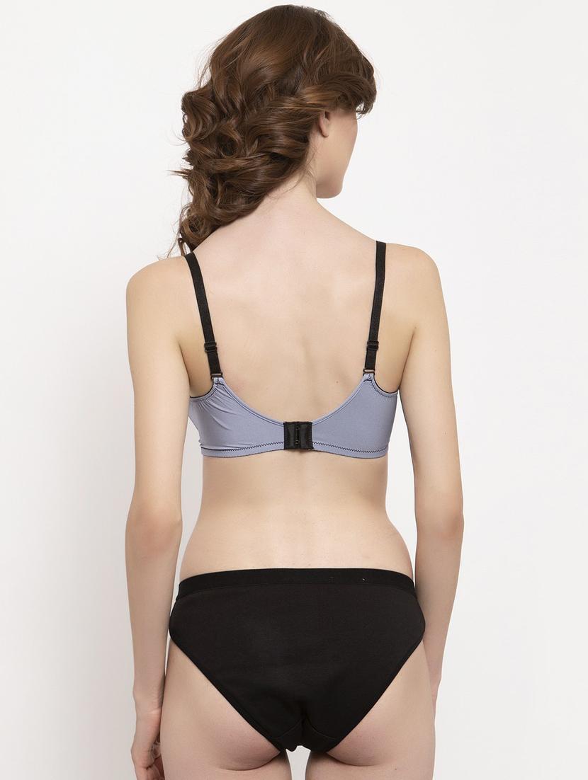 blue solid bras and panty set - 18251241 - Zoom Image - 3