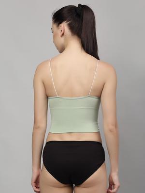 green solid bras and panty set - 18251267 - Standard Image - 3