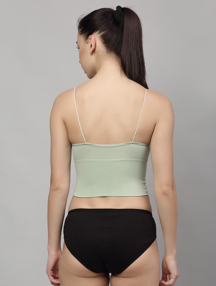 green solid bras and panty set - 18251267 - Zoom Image - 3