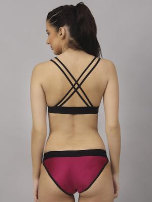 pink polyester bras and panty set - 18251340 - Standard Image - 3