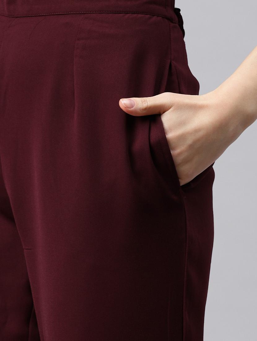 shirt collar solid top and trouser set - 18251547 - Zoom Image - 6