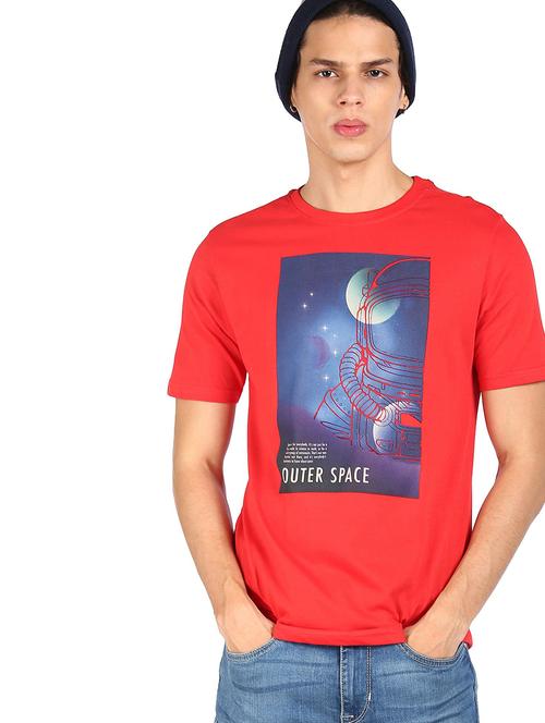 blue chest-printed t-shirt - 18251647 - Standard Image - 1
