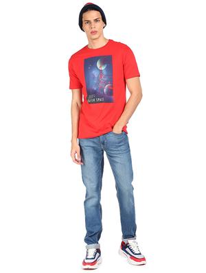 blue chest-printed t-shirt - 18251647 - Standard Image - 4