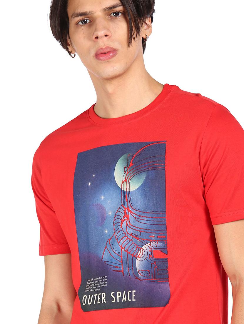 blue chest-printed t-shirt - 18251647 - Zoom Image - 5