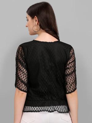 round neck self design top - 18252075 - Standard Image - 3