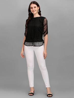 round neck self design top - 18252075 - Standard Image - 4