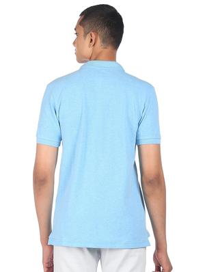 light-blue solid polo t-shirt - 18252245 - Standard Image - 3