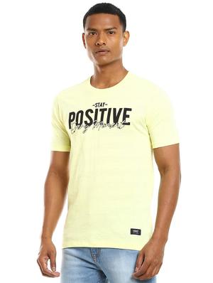yellow chest-printed t-shirt - 18252544 - Standard Image - 2