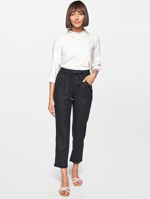 mid rise solid others trouser - 18252935 - Standard Image - 4