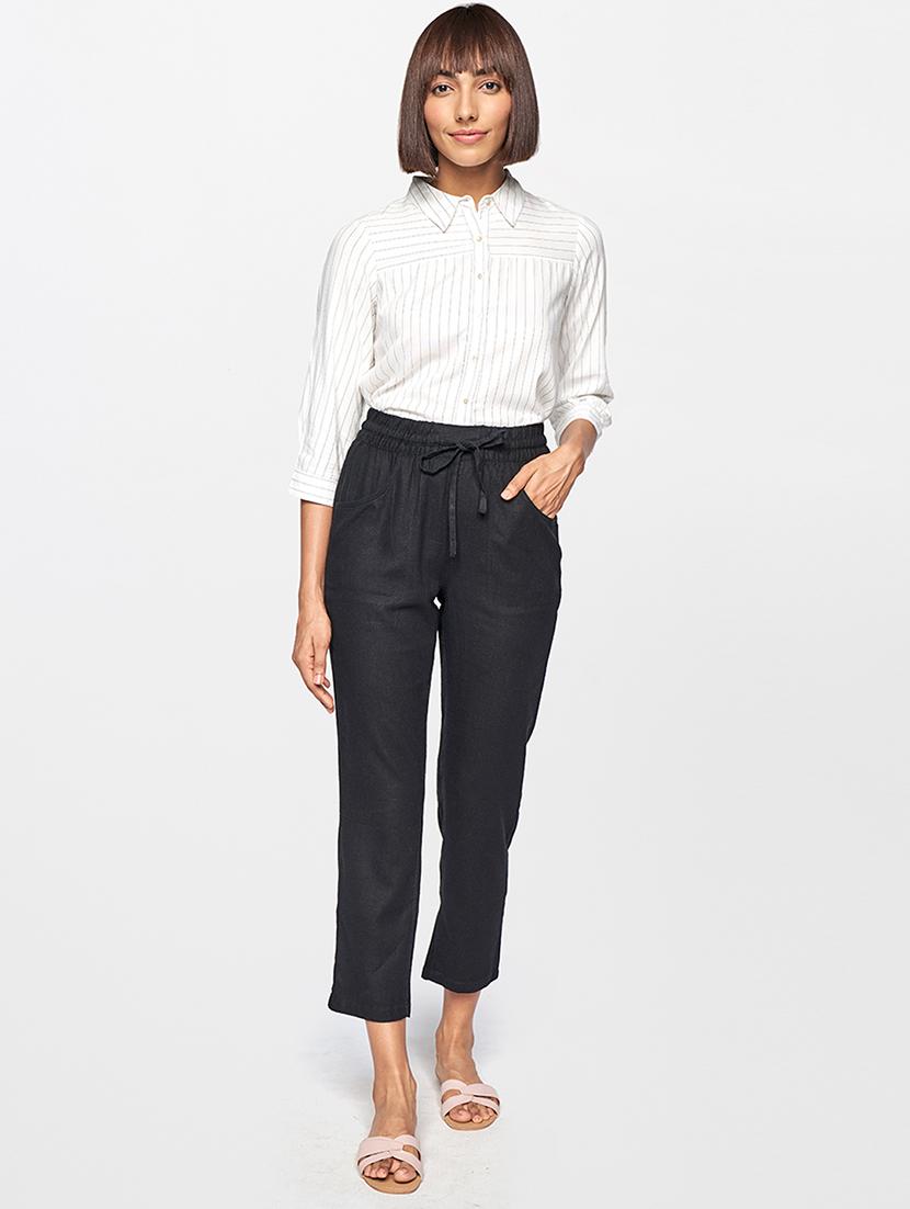 mid rise solid others trouser - 18252935 - Zoom Image - 4
