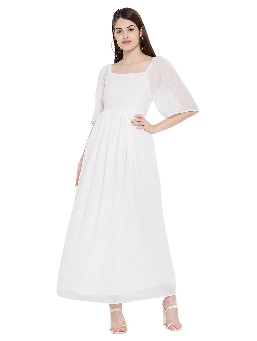 square neck dobby maxi dress - 18253727 - Zoom Image - 2