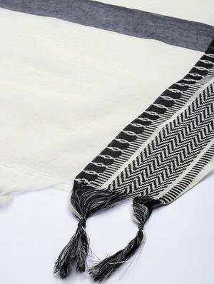 white cotton woven dupatta - 18253746 - Standard Image - 3