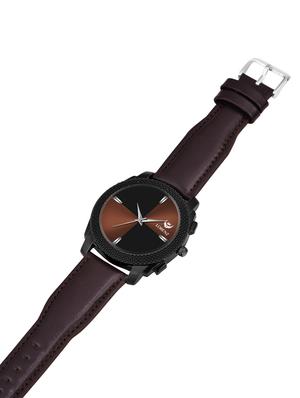 lorenz brown dial & brown leather strap analogue watch for men & boys |mk-407r - 18253870 - Standard Image - 4