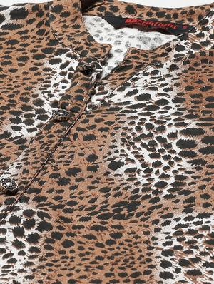 mandarin neck animal printed tunic - 18254143 - Standard Image - 5