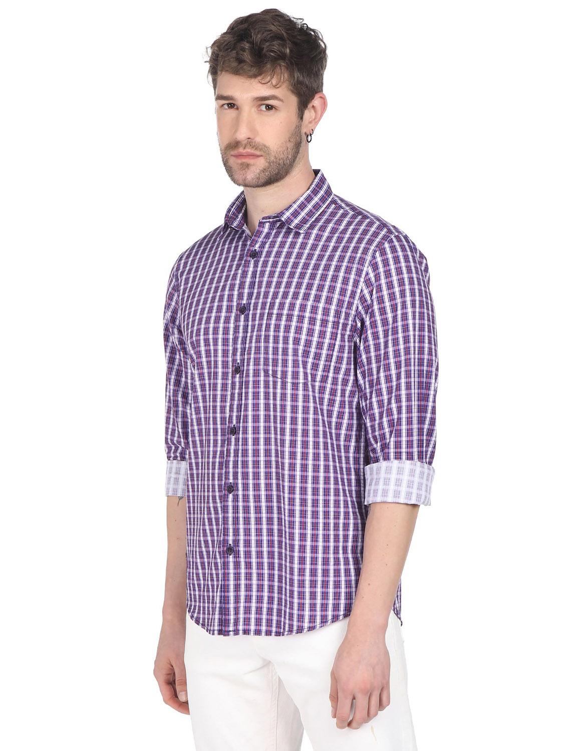 blue checkered casual shirt - 18254436 - Zoom Image - 1