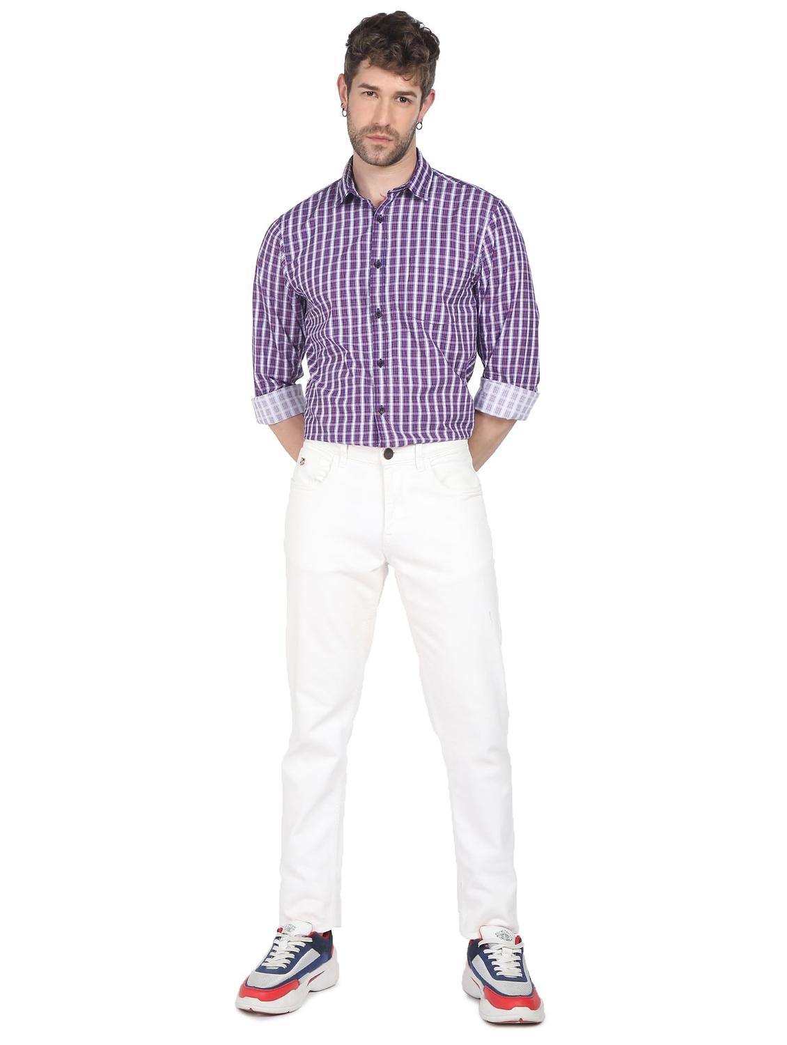 blue checkered casual shirt - 18254436 - Zoom Image - 4